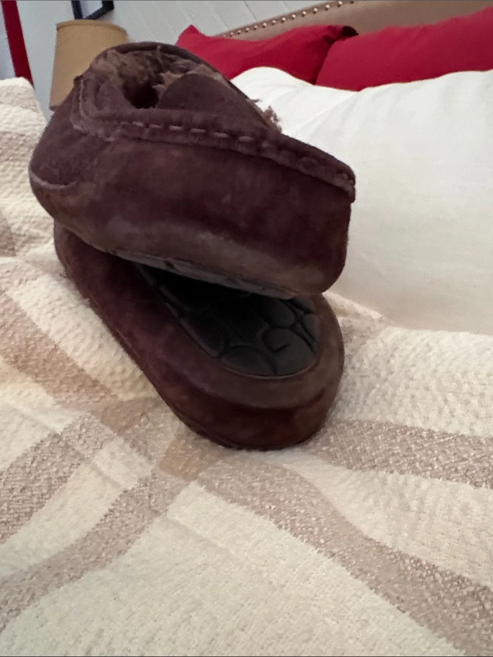 UGG Men's Brown Suede Slip-On Moccasin Loafers